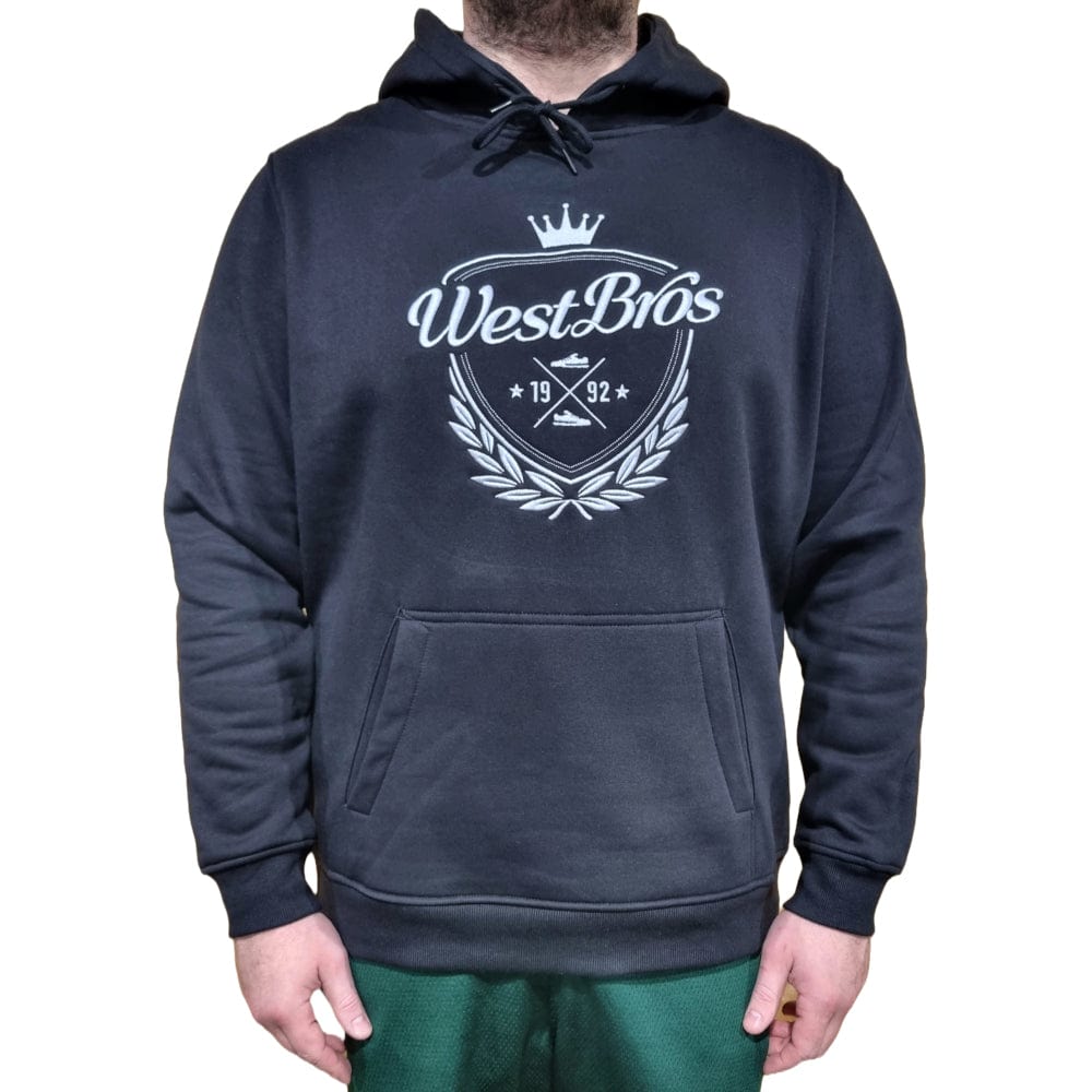 West Brothers Shield Embroidered Hoodie - Black / Grey
