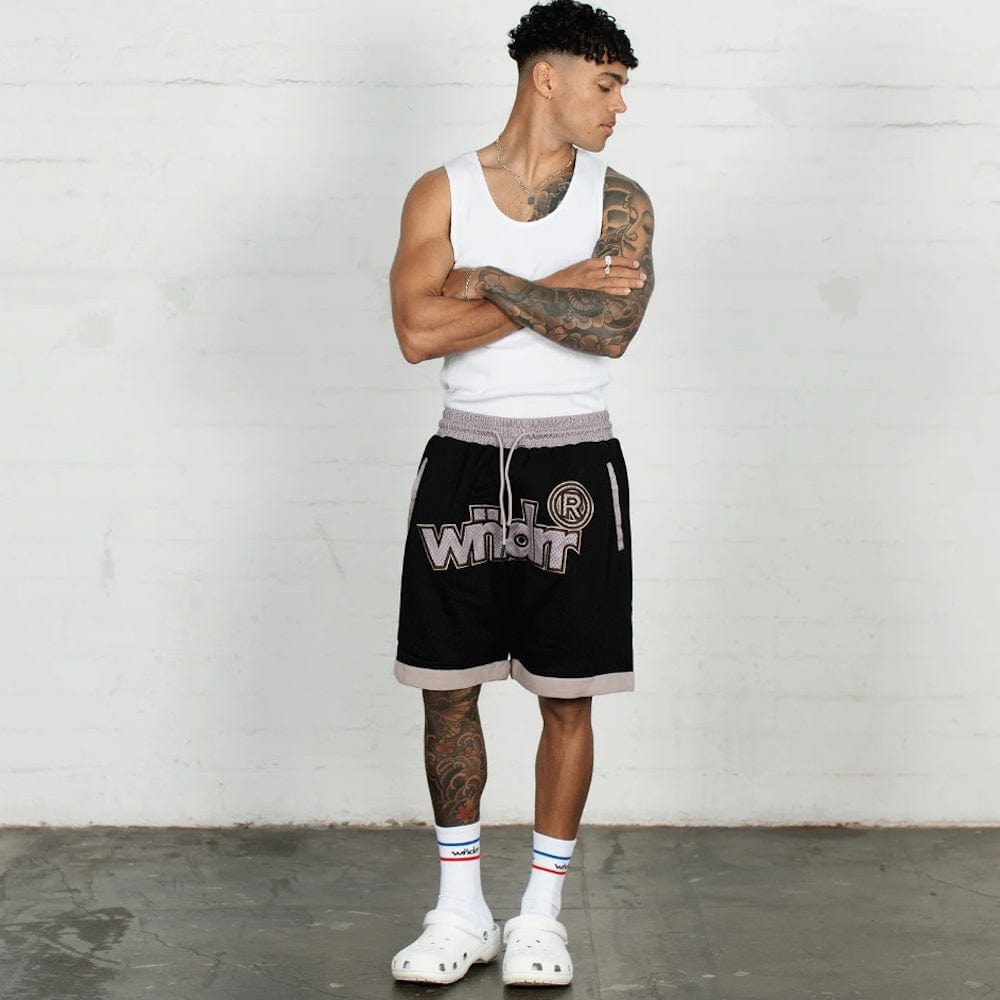 WNDRR Offcut Court Short - Black / Gold