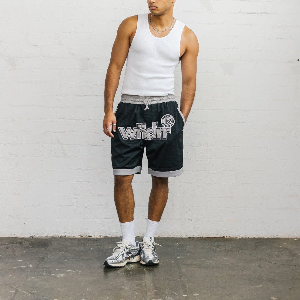 WNDRR Offcut Court Short - Black / Grey