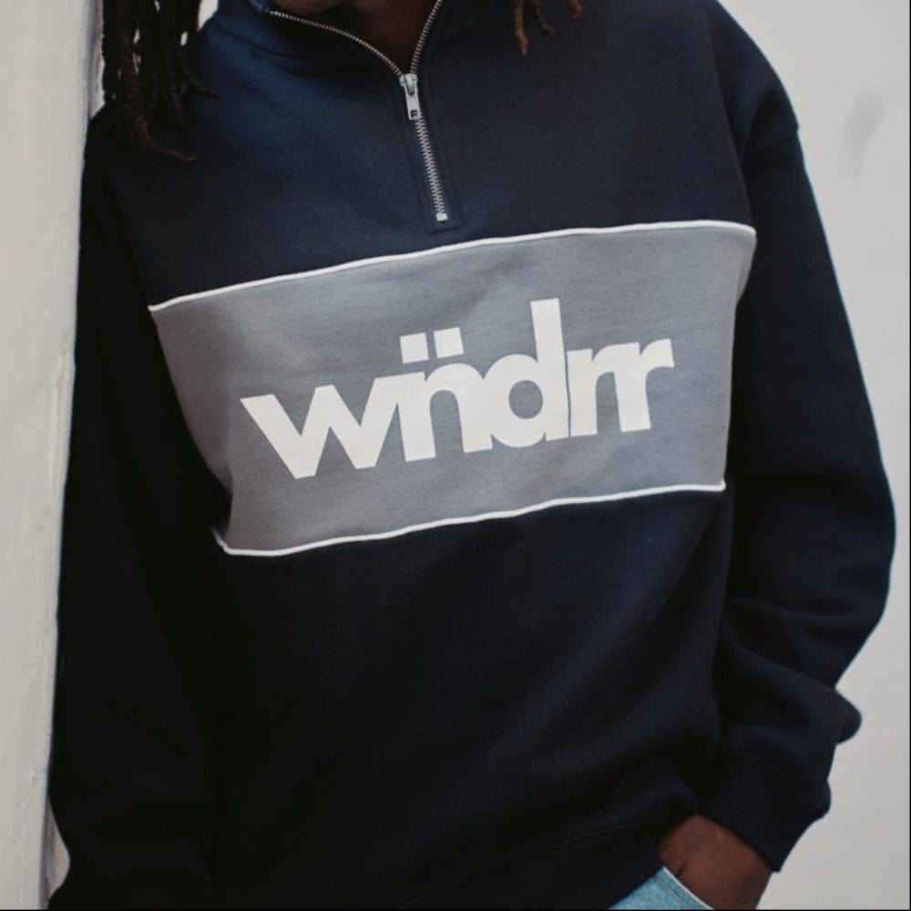 WNDRR Accent Panel 1/4 Zip Sweat - Black / Grey