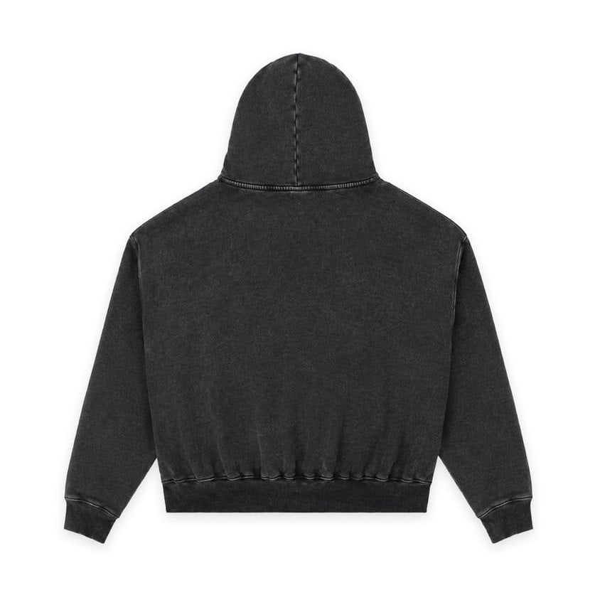 WNDRR Arcade Box Fit Hood Sweat - Washed Black