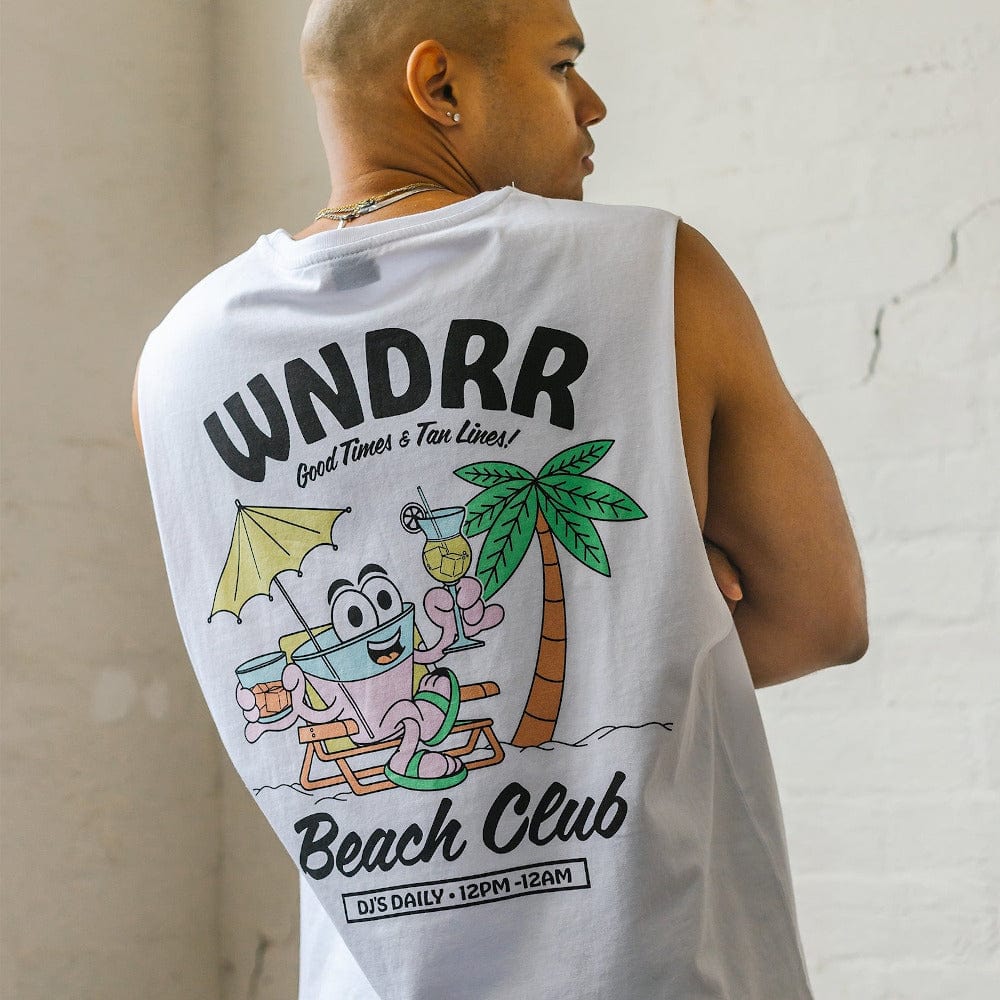 WNDRR Beach Club Muscle Top - White