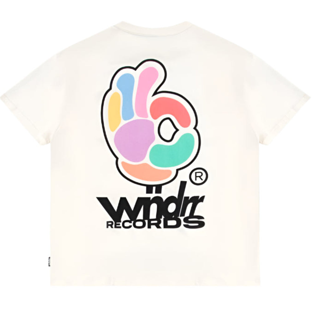WNDRR Benny Box Fit Tee - Off White - Flat Lay Back 