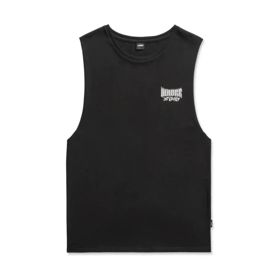 WNDRR Bleach Muscle Top - Black