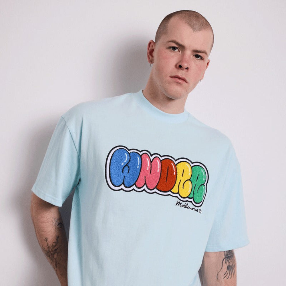 WNDRR Blissed Heavy Weight Tee - Baby Blue