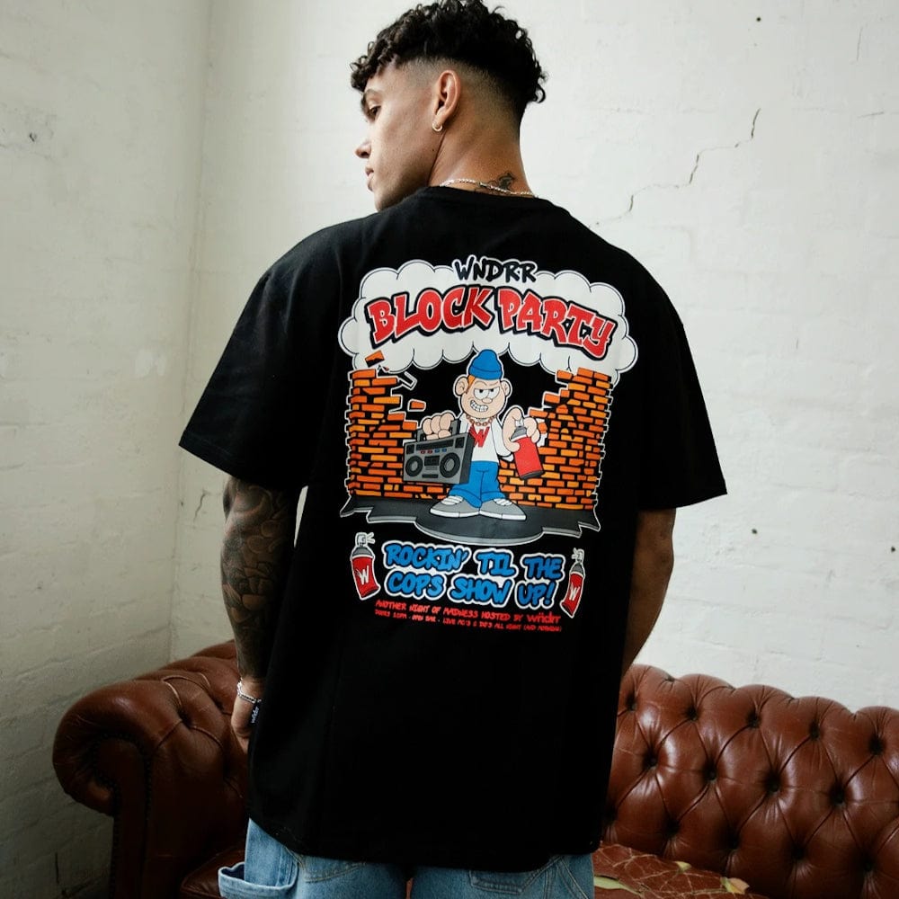 WNDRR Block Party Box Fit Tee - Black
