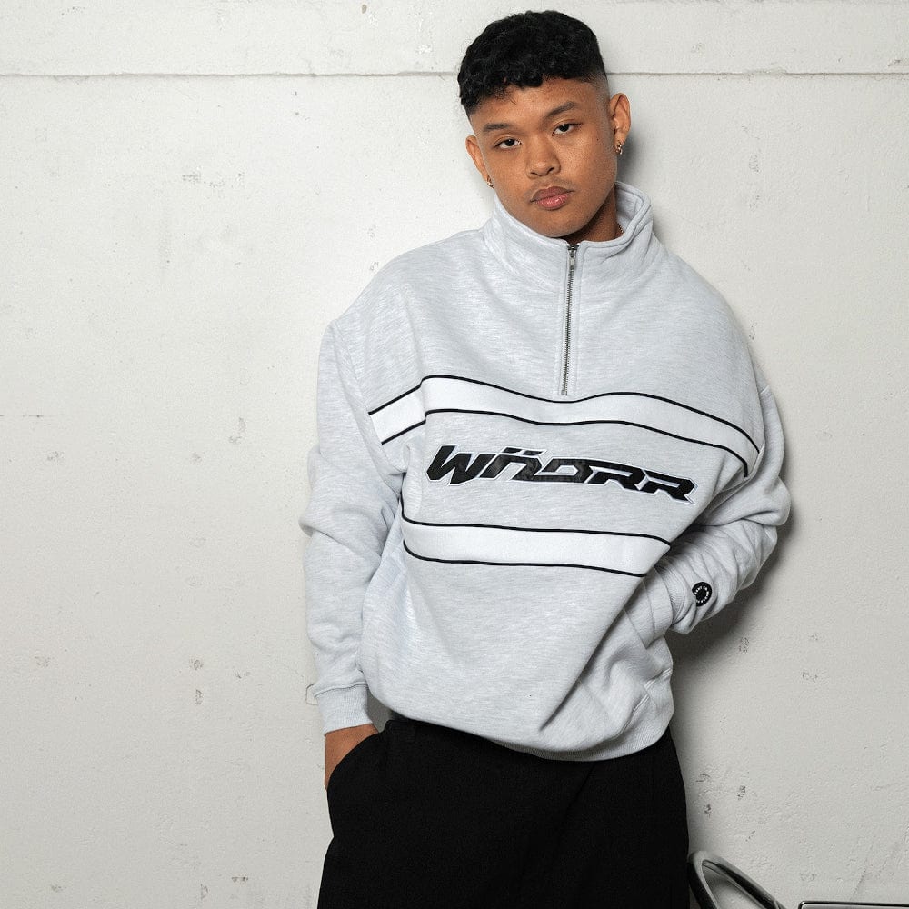 WNDRR Companion 1/4 Zip Sweat - White Marle