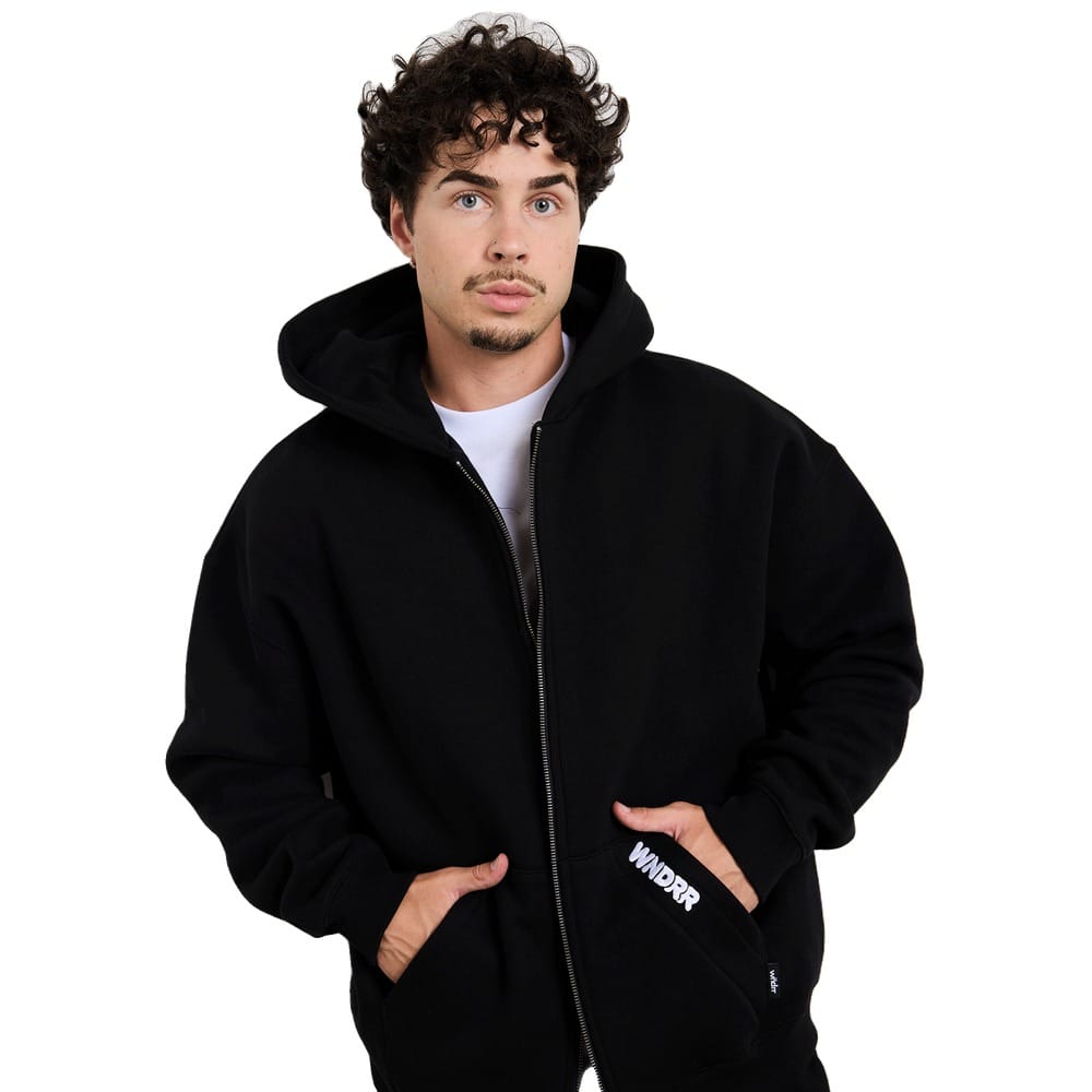 WNDRR Halo Zip Hood Sweat - Black