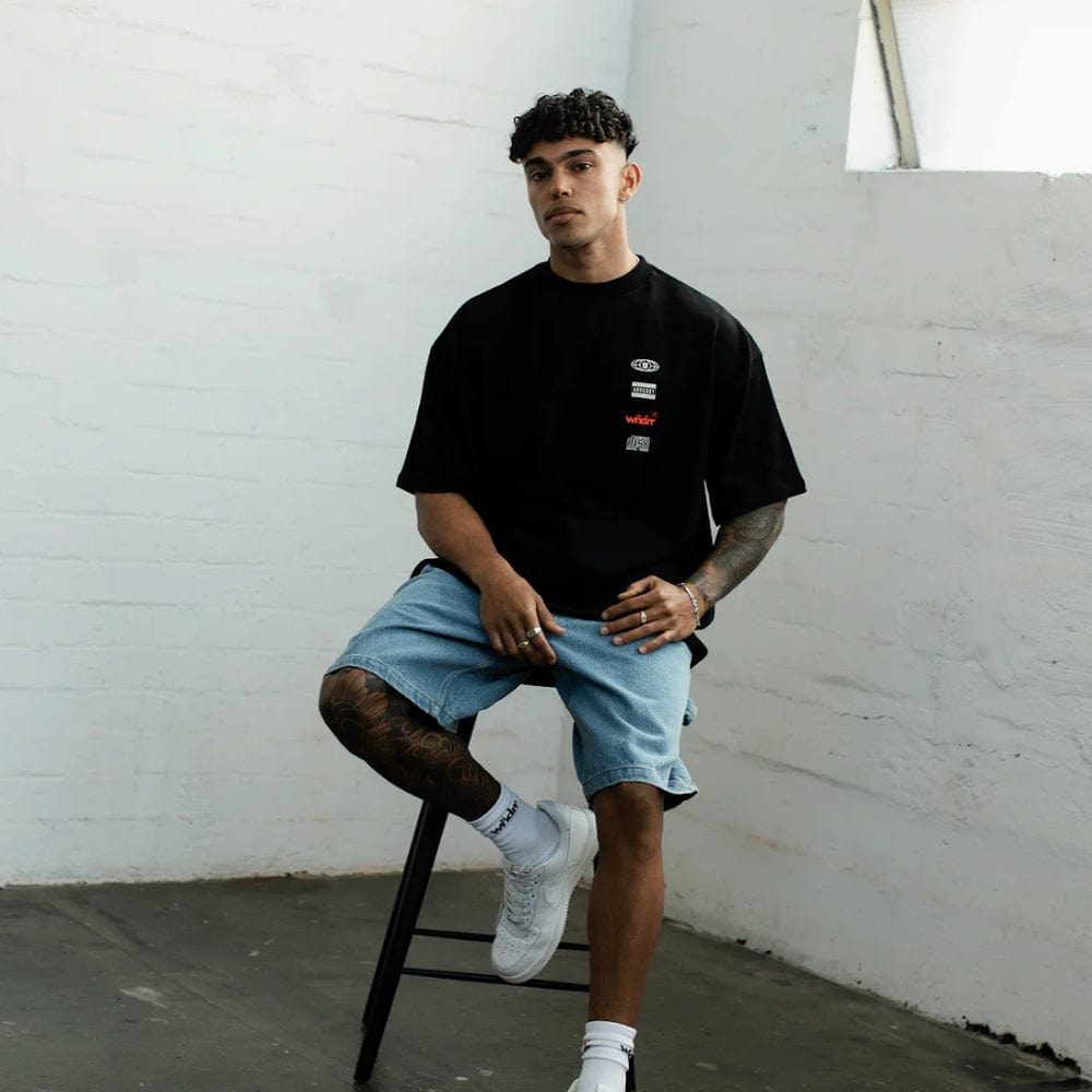 WNDRR High Sign Heavy Weight Tee - Black