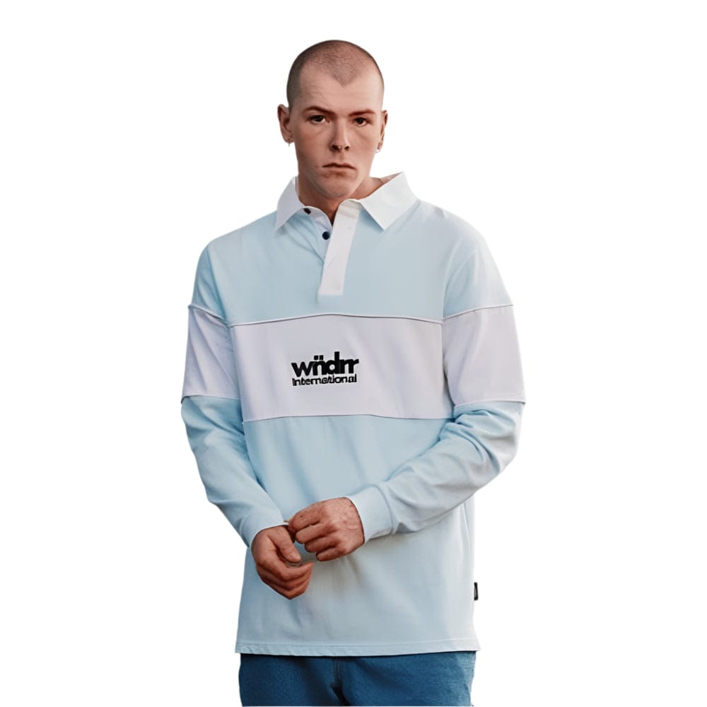 WNDRR International Panel Rugby Polo - Baby Blue