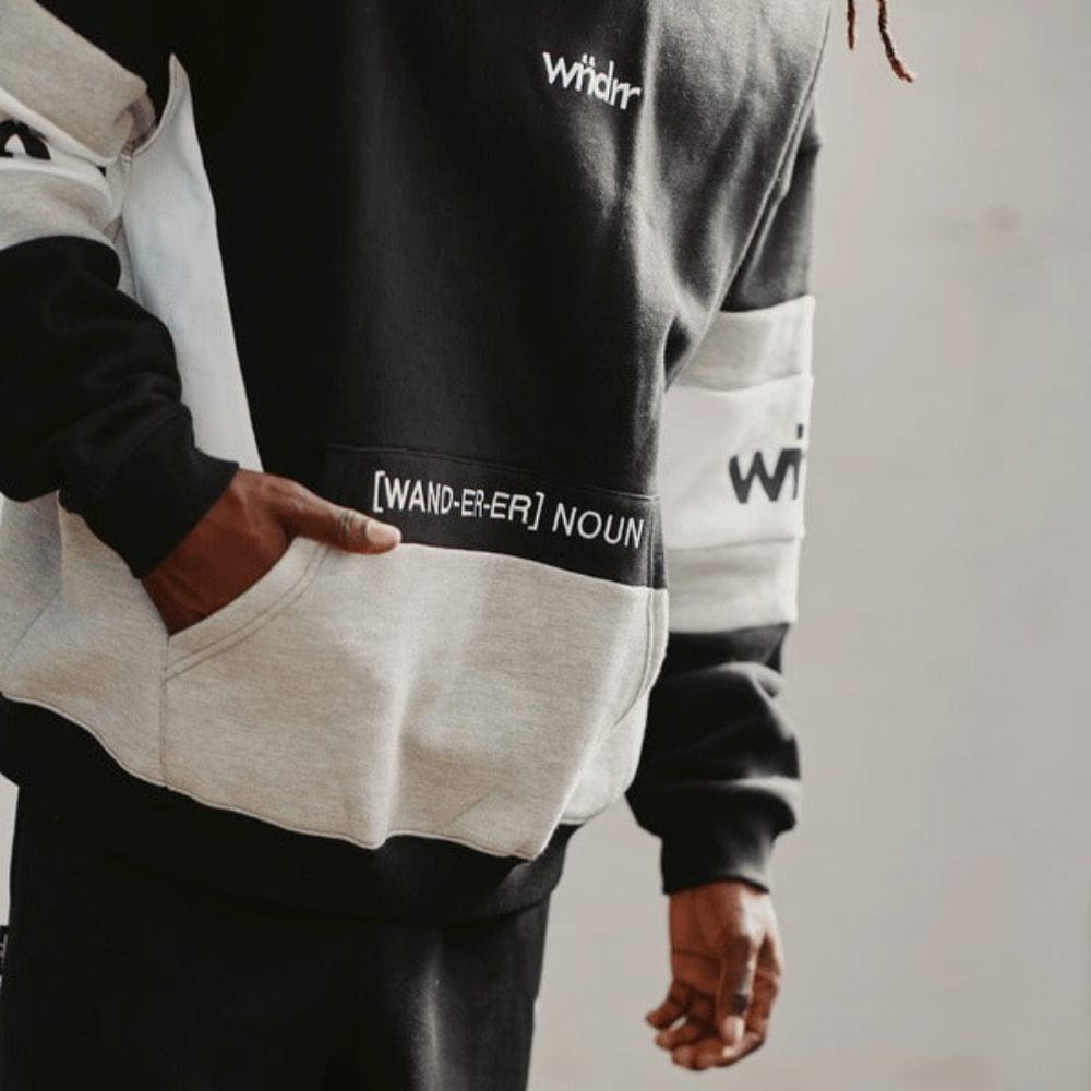 WNDRR Junction Panel Hood Sweat - Black
