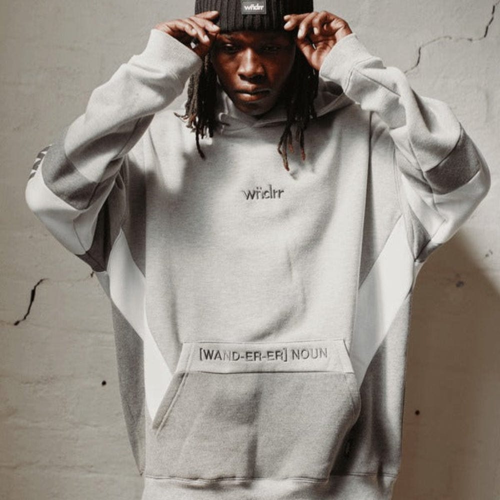 WNDRR Junction Panel Hood Sweat - Grey Marle