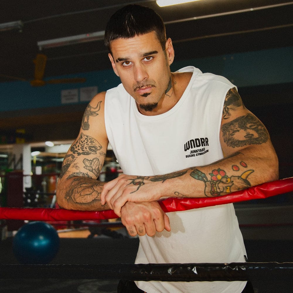 WNDRR Junkyard Muscle Top - White