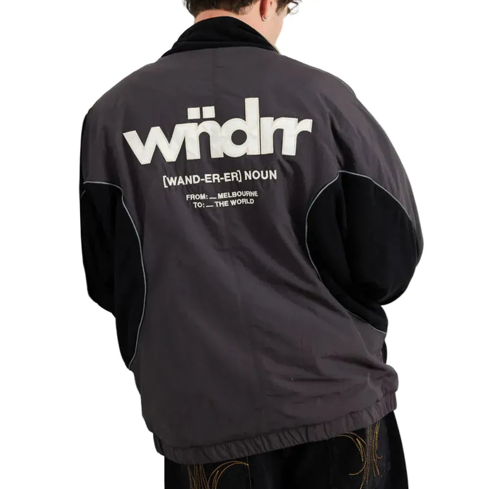 WNDRR Le Monde Reversable Fleece Jacket - Black / Moon Grey