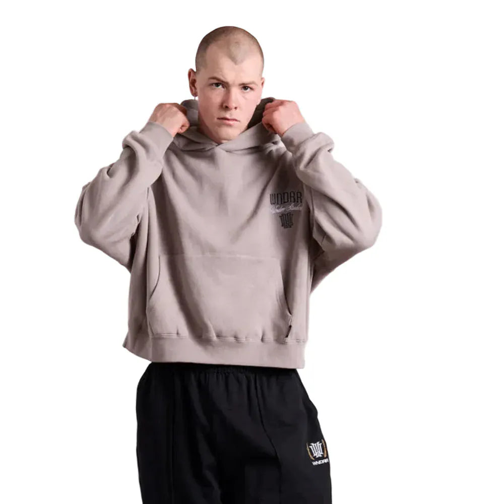 WNDRR Pavilion Cropped Hood Sweat - Moon Grey