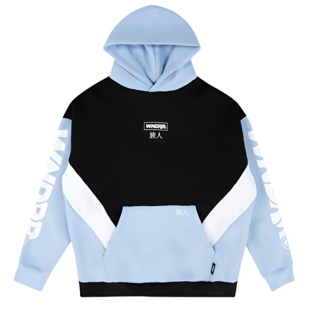 WNDRR Privacy Panel Hood Sweat - Black / Air Blue
