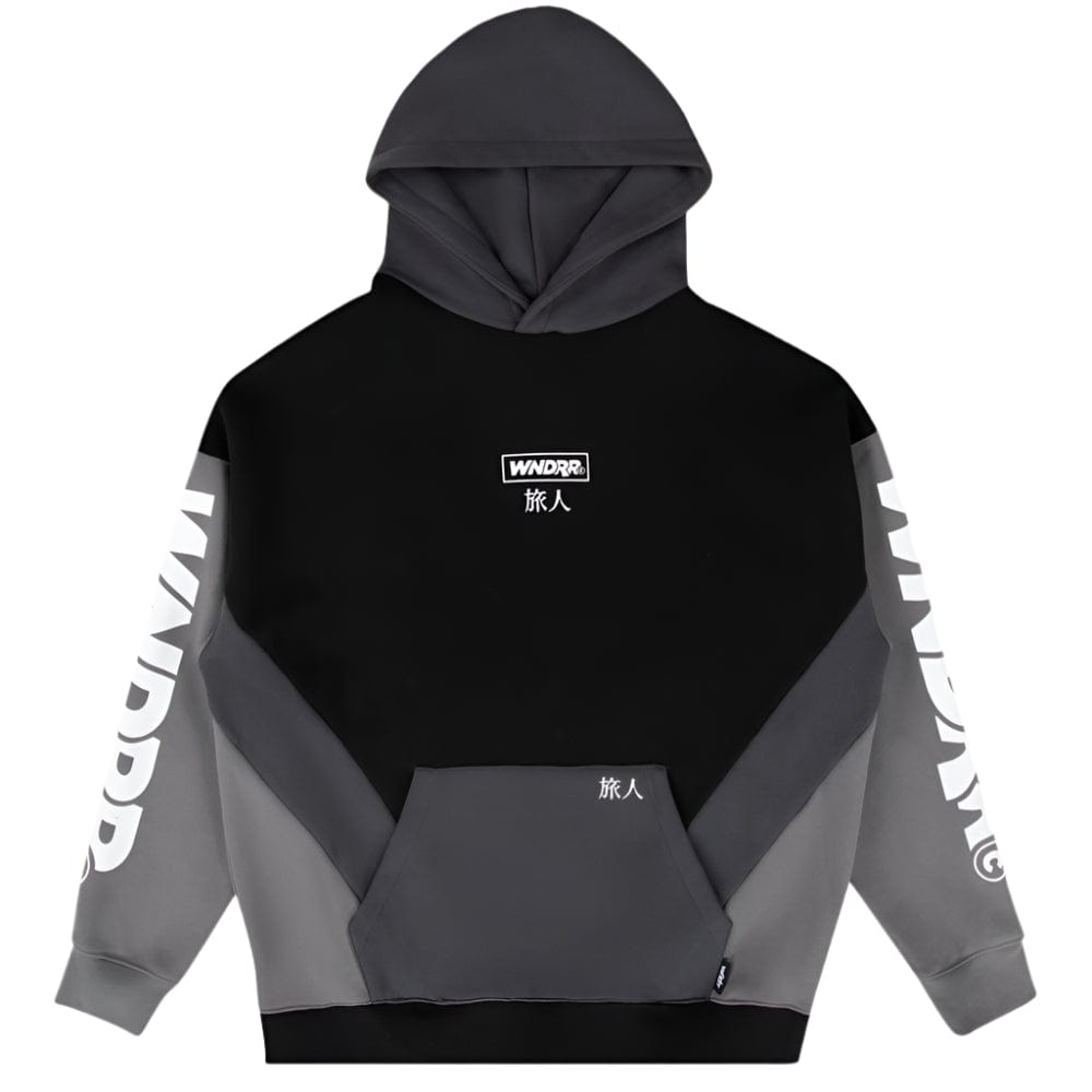 WNDRR Privacy Panel Hood Sweat - Black / Grey