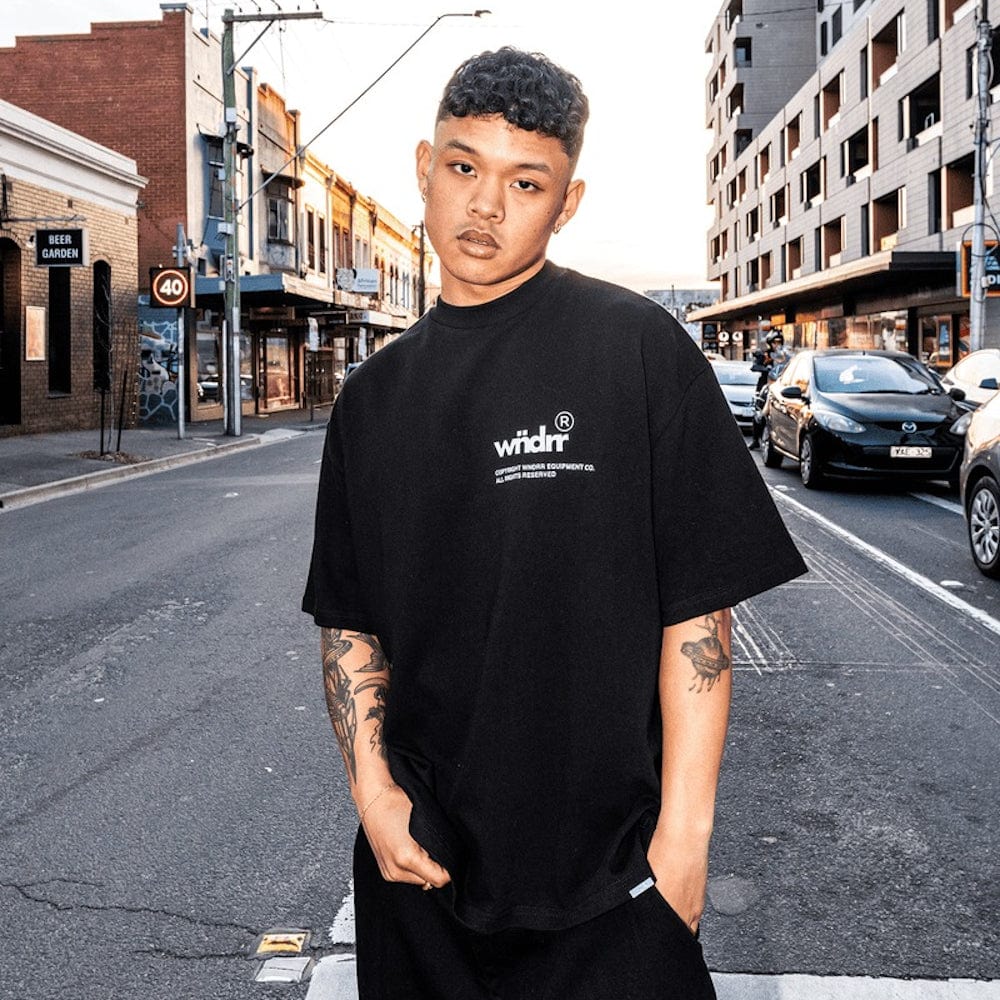 WNDRR Represent Heavy Weight Tee - Black