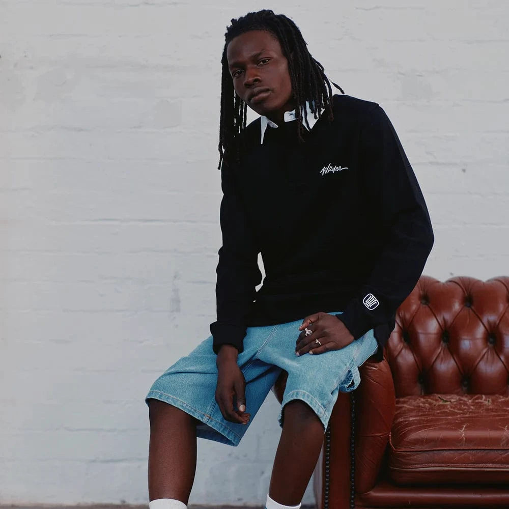 WNDRR Script Rugby Top - Black