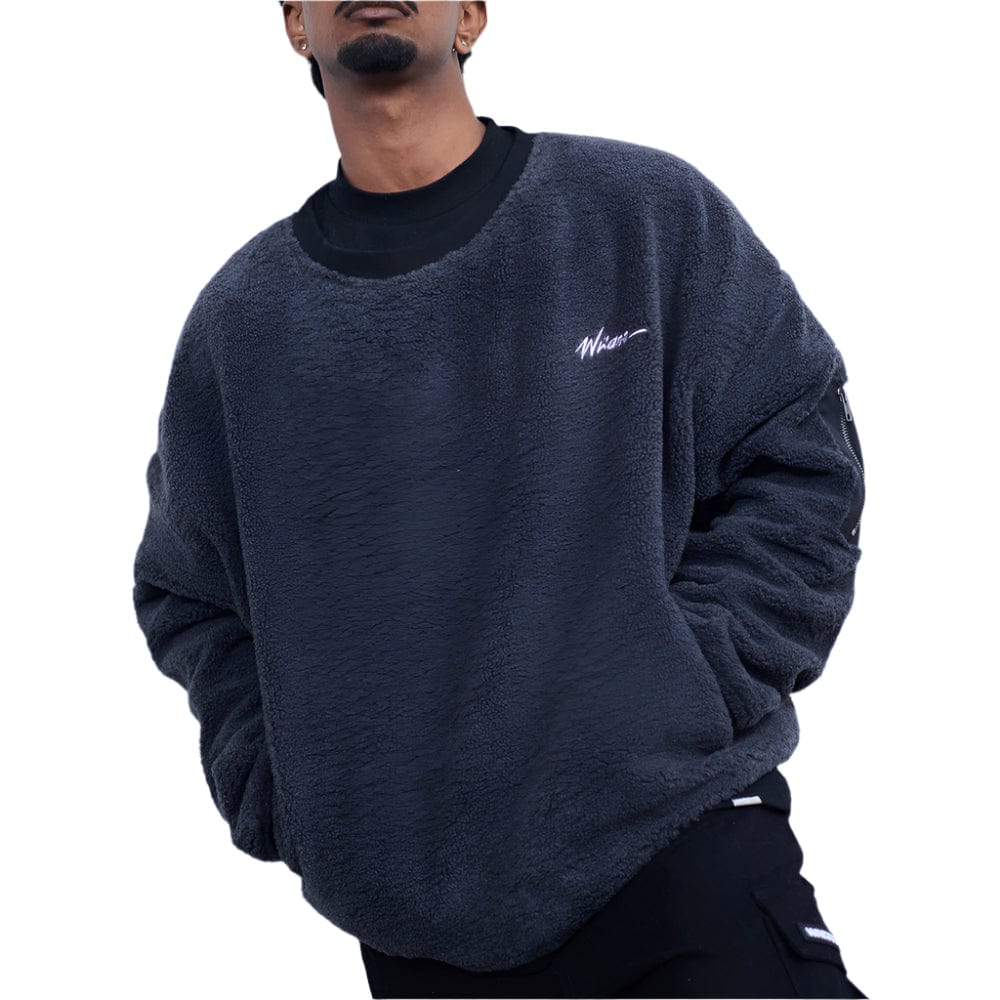 WNDRR Script Sherpa Pullover - Faded Black