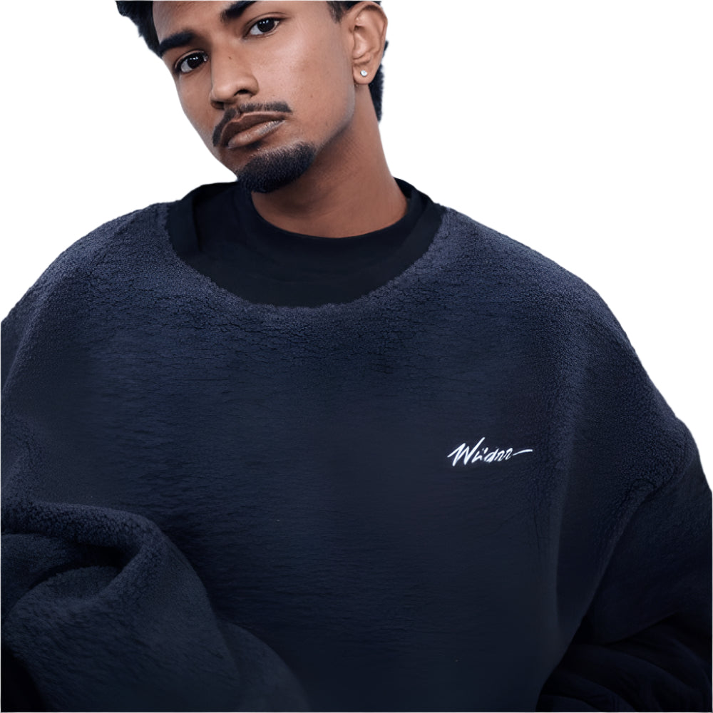 WNDRR Script Sherpa Pullover - Faded Black