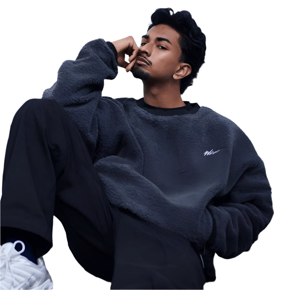 WNDRR Script Sherpa Pullover - Faded Black