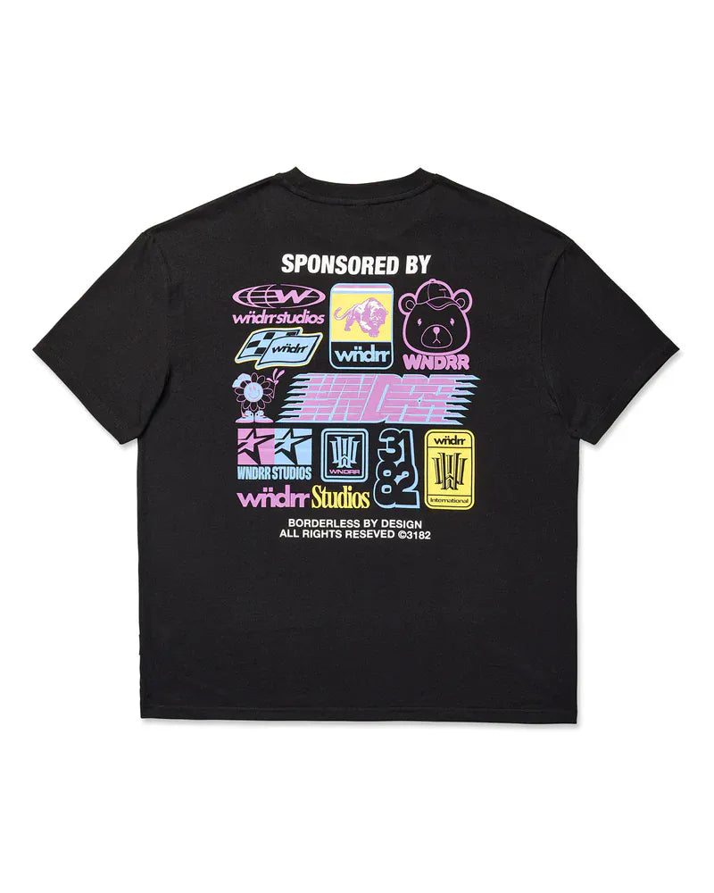 WNDRR Sponsored Box Fit Tee - Black