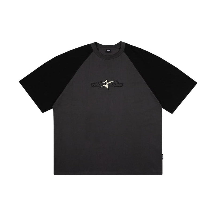 WNDRR Stxr Raglan Box Fit Tee - Grey / Black