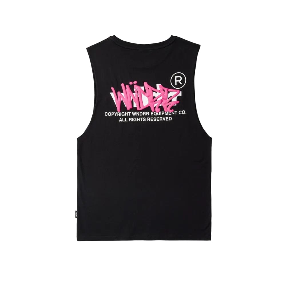 WNDRR Tagged Muscle Top - Black