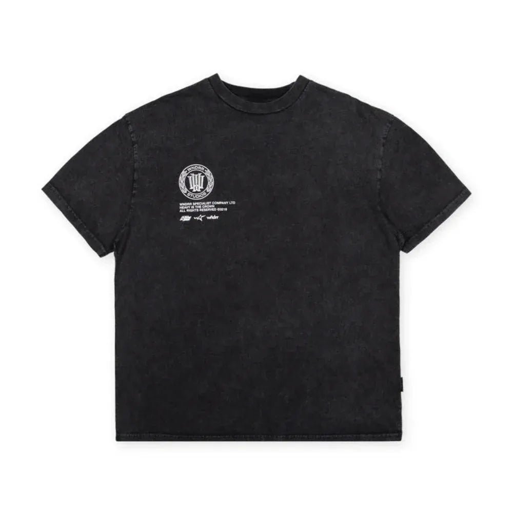 WNDRR Velocity Box Fit Tee - Washed Black