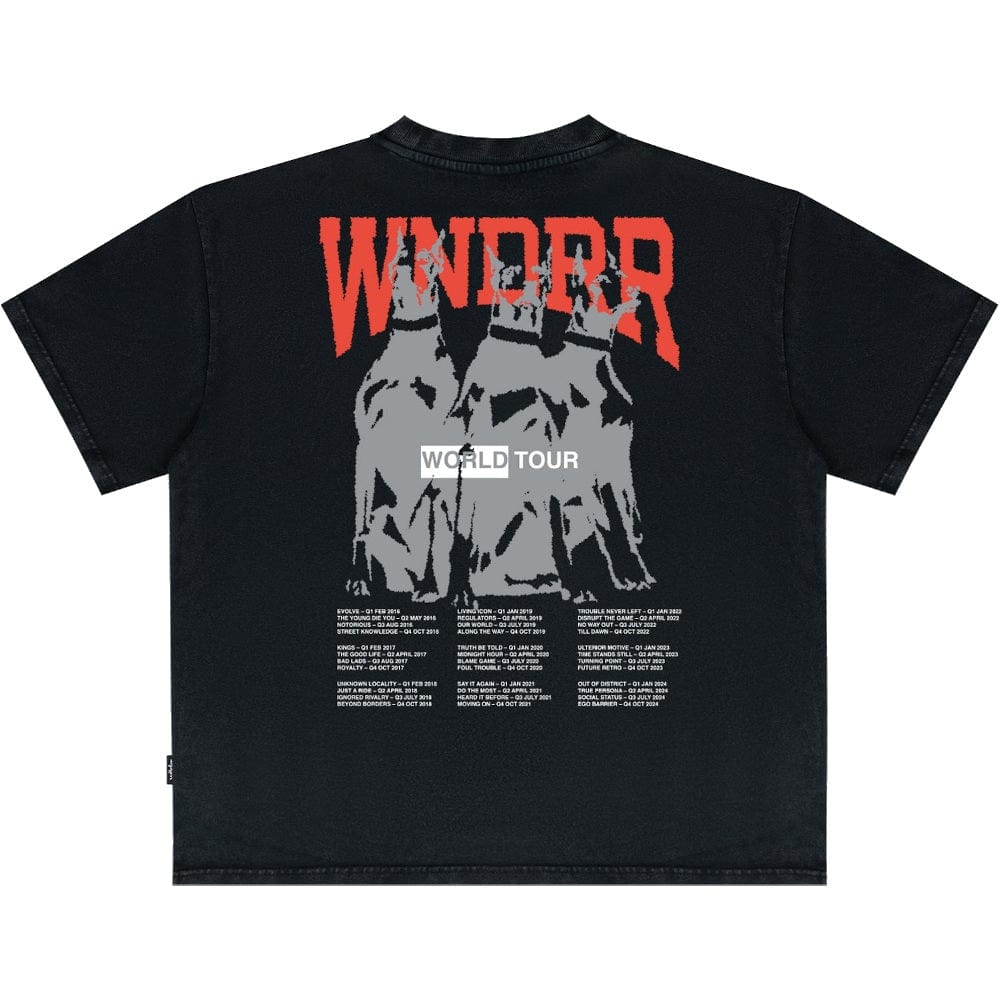 WNDRR World Tour Heavy Weight Tee - Washed Black