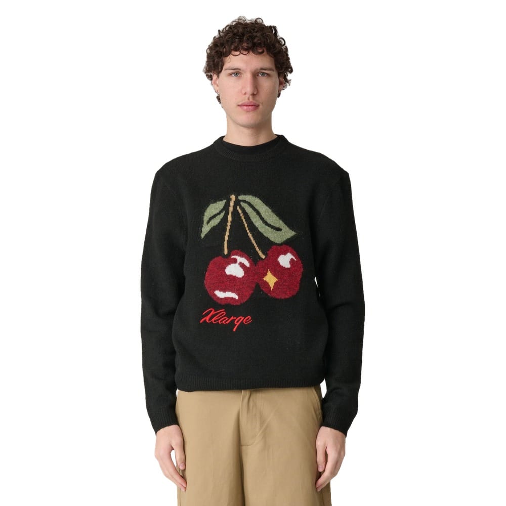 XLarge Cherry Knit Sweater - Black