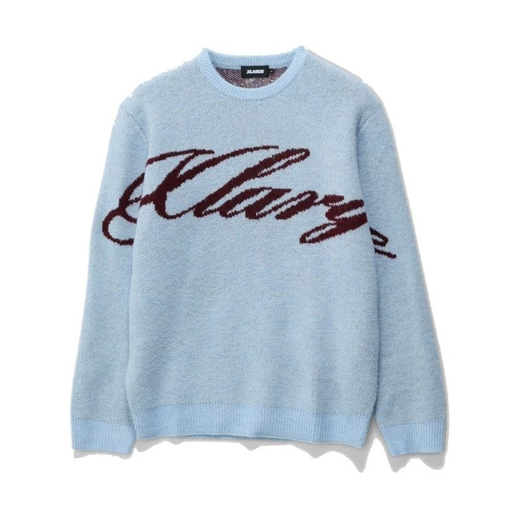 XLarge Script Knit Sweater - Dusty Ice