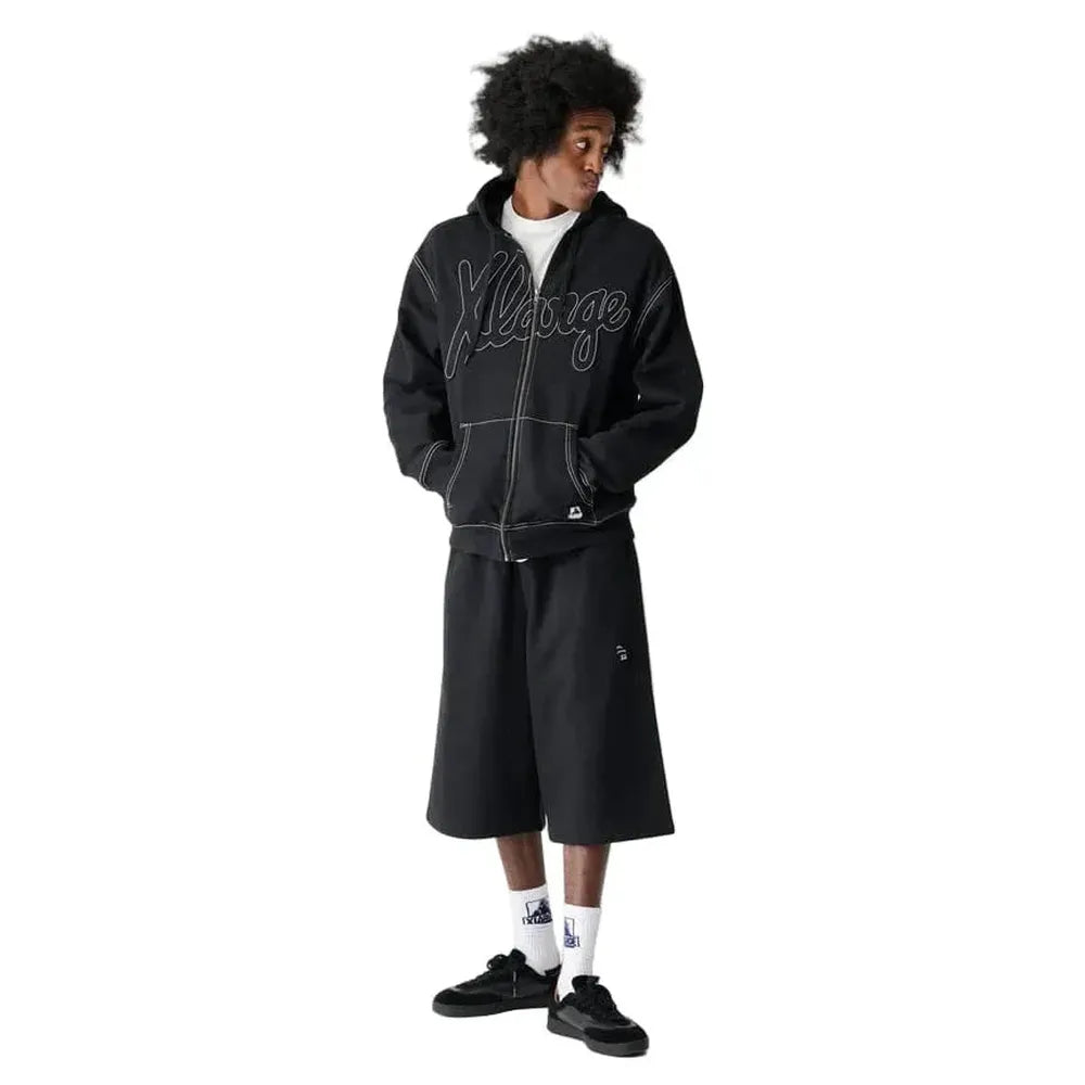 XLarge Script Zip Thru Hoodie - Black