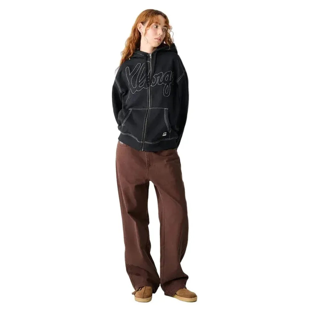 XLarge Script Zip Thru Hoodie - Black