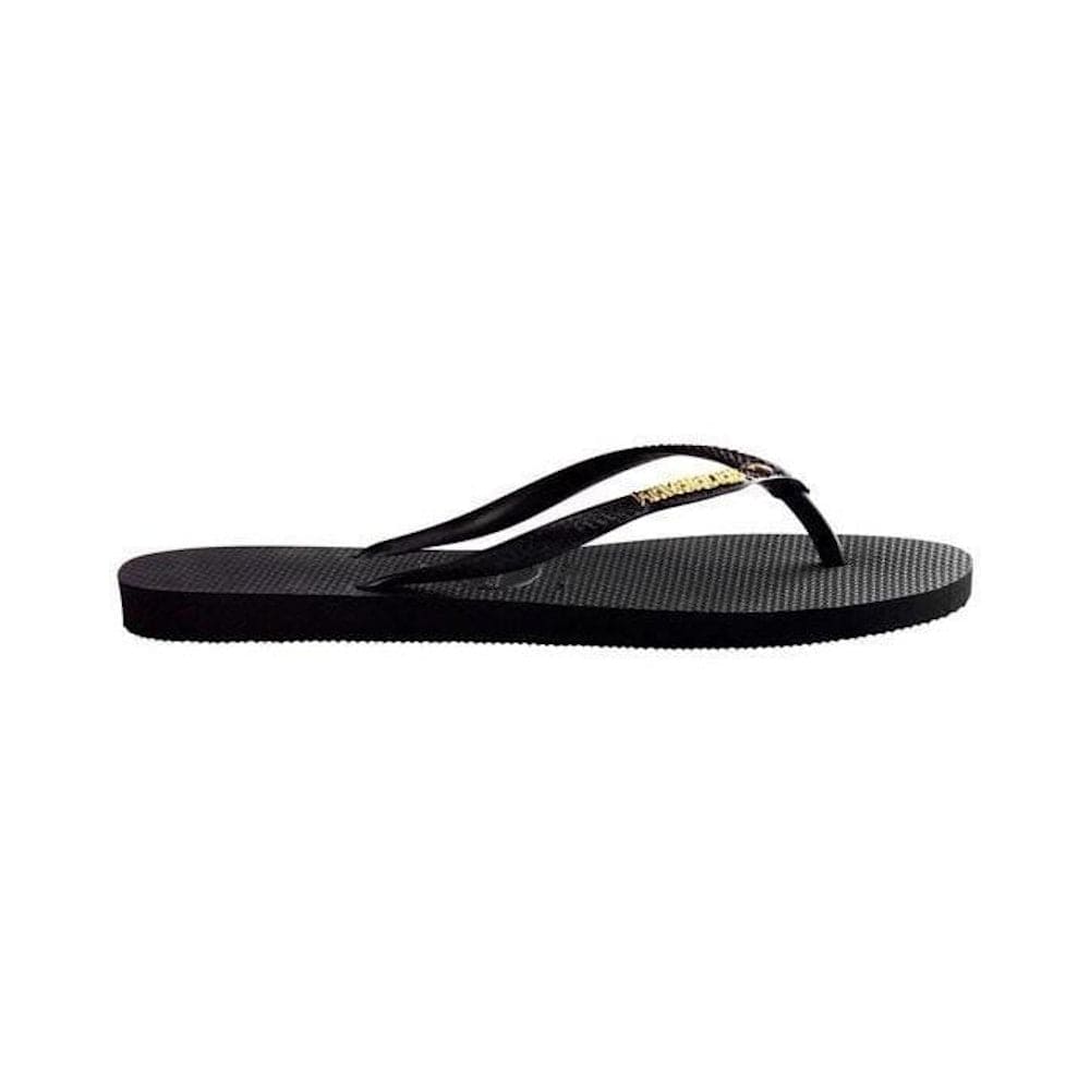 Havaianas Womens Slim Metal Logo - Black / Gold