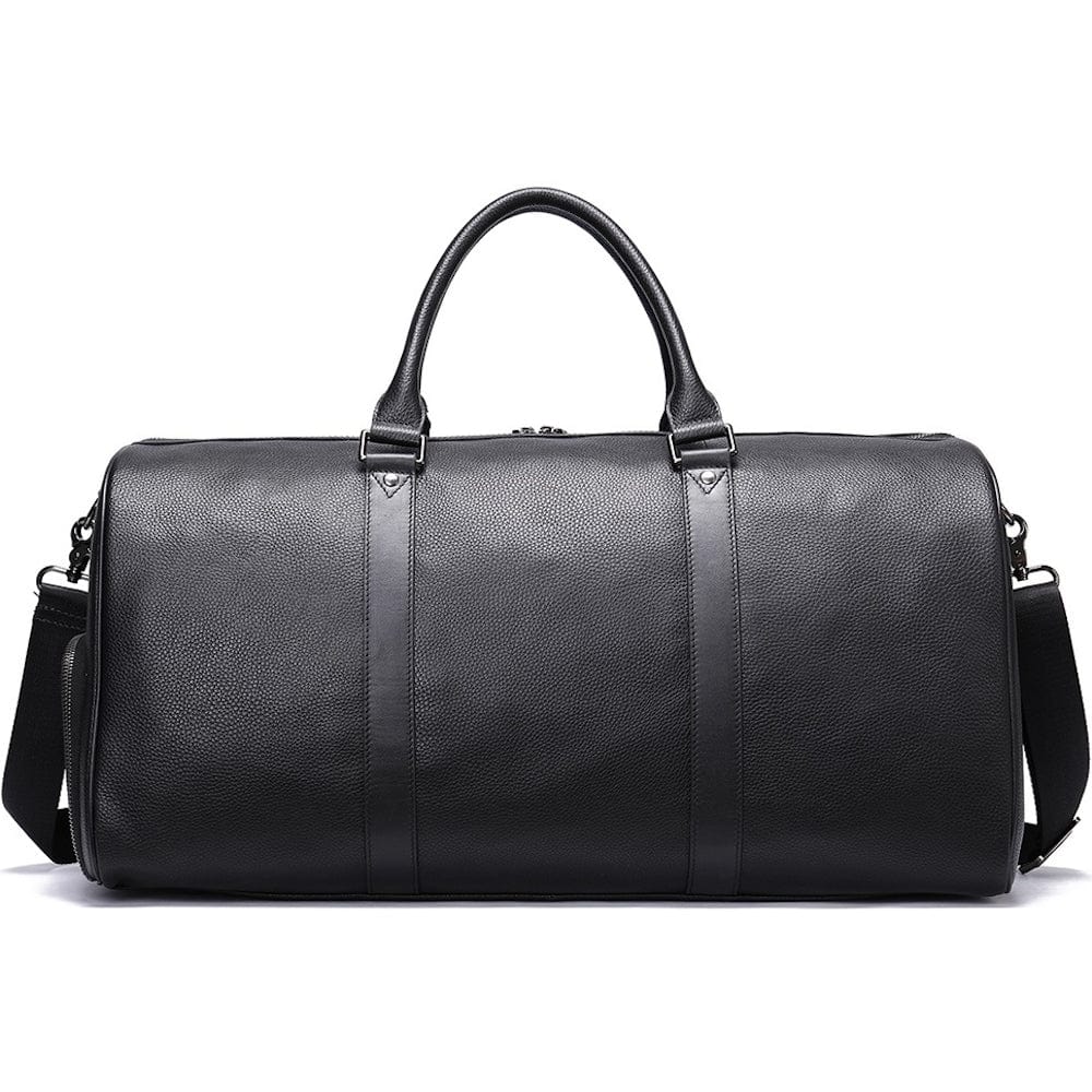 Genuine Leather Deluxe Duffle Bag 6020 - Black