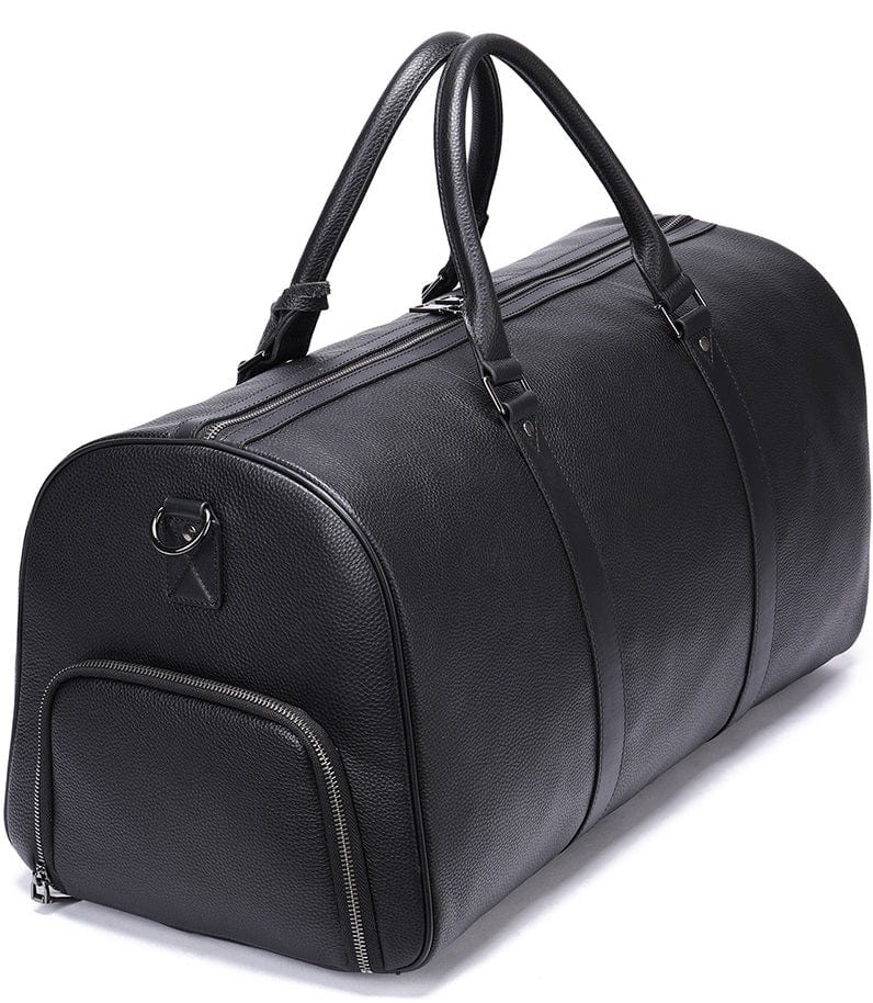 Genuine Leather Deluxe Duffle Bag 6020 - Black